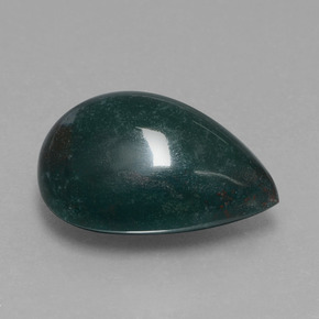10.09 ct Green Bloodstone Stone, Natural Bloodstone in Pear Cabochon Shape for Sale