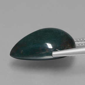 Bloodstone Gemstone in 17.2 x 12.7 mm Size for Sale, Bloodstone Stone in Spotted Green Color