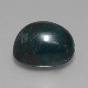 13.27 ct Green Bloodstone Stone, Natural Bloodstone in Oval Cabochon Shape for Sale
