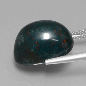 Bloodstone Gemstone in 15.6 x 12.2 mm Size for Sale, Bloodstone Stone in Spotted Green Color