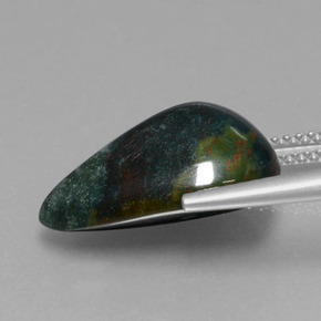 Bloodstone Gemstone in 16.9 x 11.5 mm Size for Sale, Bloodstone Stone in Spotted Green Color