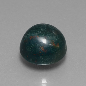 8.86 ct Green Bloodstone Stone, Natural Bloodstone in Round Cabochon Shape for Sale
