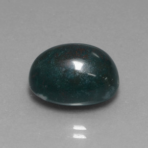 10.39 ct Green Bloodstone Stone, Natural Bloodstone in Oval Cabochon Shape for Sale