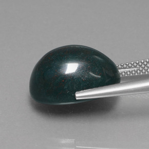 Bloodstone Gemstone in 14.9 x 11.2 mm Size for Sale, Bloodstone Stone in Spotted Green Color