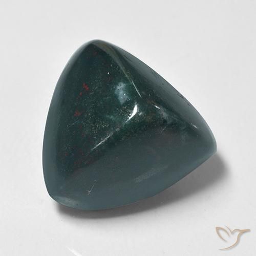 10.36 ct Green Bloodstone Stone, Natural Bloodstone in Trillion Cabochon Shape for Sale