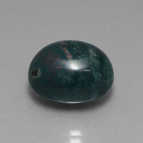 12.70 ct Green Bloodstone Stone, Natural Bloodstone in Oval Cabochon Shape for Sale