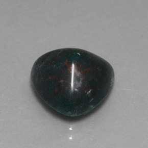 7.39 ct Green Bloodstone Stone, Natural Bloodstone in Trillion Cabochon Shape for Sale
