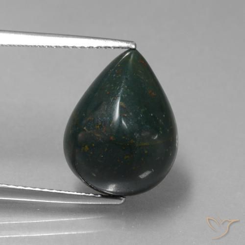 8.57 ct Pear Bloodstone, 15.2 x 11.7 mm From Madagascar, Photo A