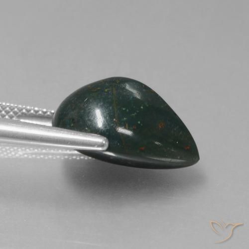 Bloodstone Gemstone in 15.2 x 11.7 mm Size for Sale, Bloodstone Stone in Dark Green Color