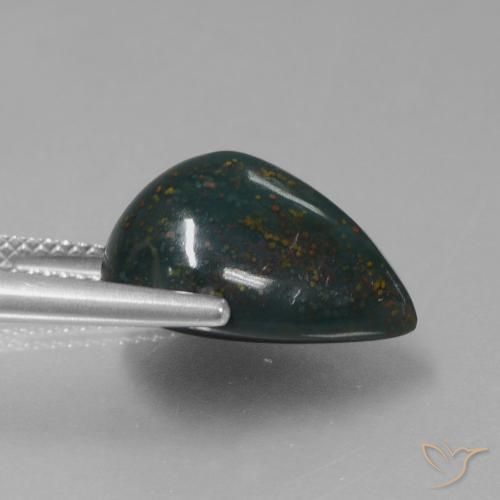Bloodstone Gemstone in 16 x 12 mm (calibrated) Size for Sale, Bloodstone Stone in Forest Green Color