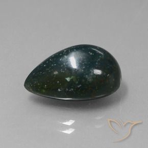 8.83 ct Green Bloodstone Stone, Natural Bloodstone in Pear Cabochon Shape for Sale