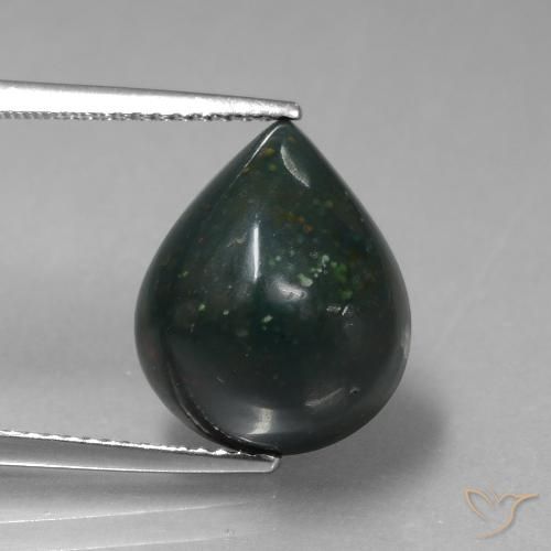 8.78 ct Pear Bloodstone, 14.8 x 12.1 mm From Madagascar, Photo A