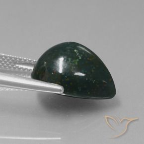 Bloodstone Gemstone in 14.8 x 12.1 mm Size for Sale, Bloodstone Stone in Dark Green Color