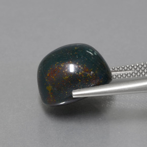 Bloodstone Gemstone in 12.8 x 11.6 mm Size for Sale, Bloodstone Stone in Spotted Green Color