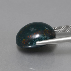 Bloodstone Gemstone in 14.7 x 12.7 mm Size for Sale, Bloodstone Stone in Multicolor Green Color