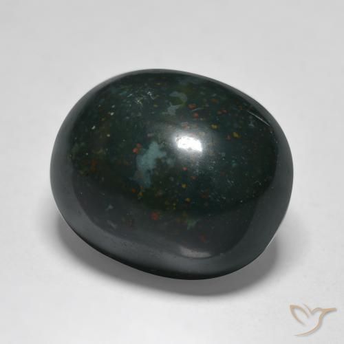 12.20 ct Green Bloodstone Stone, Natural Bloodstone in Oval Cabochon Shape for Sale