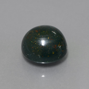 11.27 ct Green Bloodstone Stone, Natural Bloodstone in Round Cabochon Shape for Sale