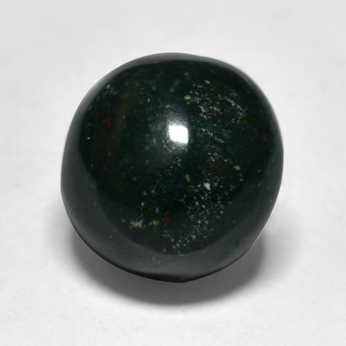 7.50 ct Green Bloodstone Stone, Natural Bloodstone in Round Cabochon Shape for Sale
