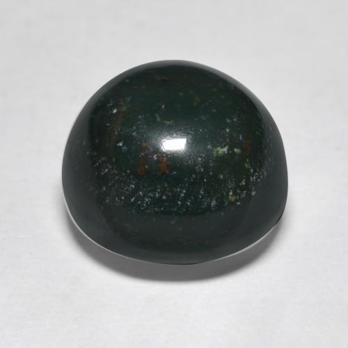 Bloodstone Gemstone in 11.4 mm Size for Sale, Bloodstone Stone in Deep Green Color