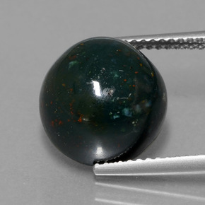 8.14 ct Green Bloodstone Gemstone, Bloodstone Gem in Round Cabochon Shape for Sale.