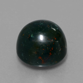 8.14 ct Green Bloodstone Stone, Natural Bloodstone in Round Cabochon Shape for Sale
