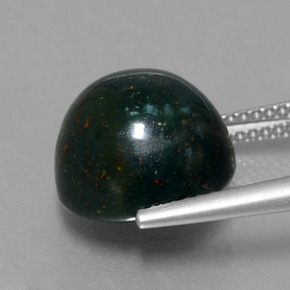 Bloodstone Gemstone in 11.5 mm Size for Sale, Bloodstone Stone in Spotted Green Color
