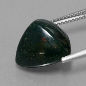 Bloodstone Gemstone in 13 x 13 mm (calibrated) Size for Sale, Bloodstone Stone in Spotted Green Color