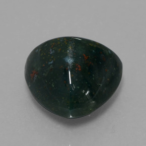 7.65 ct Green Bloodstone Stone, Natural Bloodstone in Trillion Cabochon Shape for Sale