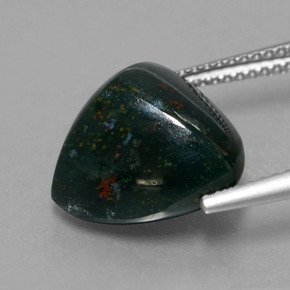 Bloodstone Gemstone in 13 x 13 mm (calibrated) Size for Sale, Bloodstone Stone in Spotted Green Color