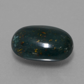 6.78 ct Green Bloodstone Stone, Natural Bloodstone in Oval Cabochon Shape for Sale