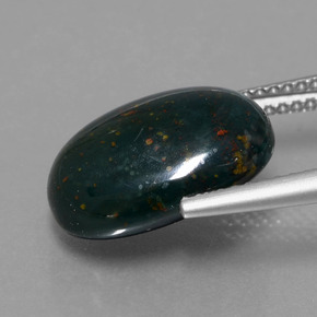 Bloodstone Gemstone in 14 x 10 mm (calibrated) Size for Sale, Bloodstone Stone in Spotted Green Color
