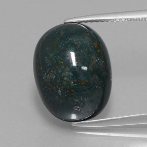 11.1ct Oval Cabochon Spotted Green Bloodstone Gem for sale 11.1ct Oval Cabochon Spotted Green Bloodstone Gem (ID: 409110)