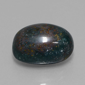 12.09 ct Green Bloodstone Stone, Natural Bloodstone in Oval Cabochon Shape for Sale