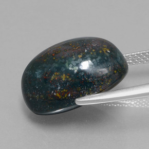 Bloodstone Gemstone in 16 x 12 mm (calibrated) Size for Sale, Bloodstone Stone in Spotted Green Color