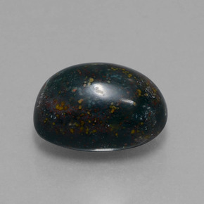8.99 ct Green Bloodstone Stone, Natural Bloodstone in Oval Cabochon Shape for Sale
