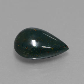 5.91 ct Green Bloodstone Stone, Natural Bloodstone in Pear Cabochon Shape for Sale