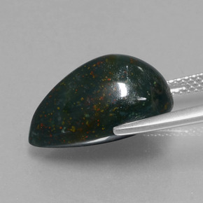 Bloodstone Gemstone in 16.1 x 10.6 mm Size for Sale, Bloodstone Stone in Spotted Green Color