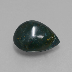7.99 ct Green Bloodstone Stone, Natural Bloodstone in Pear Cabochon Shape for Sale