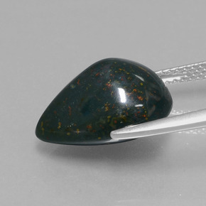 Bloodstone Gemstone in 14.9 x 12.1 mm Size for Sale, Bloodstone Stone in Spotted Green Color