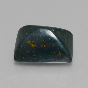 9.66 ct Green Bloodstone Stone, Natural Bloodstone in Baguette Cabochon Shape for Sale