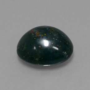 5.20 ct Green Bloodstone Stone, Natural Bloodstone in Oval Cabochon Shape for Sale