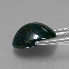 Bloodstone Gemstone in 12.5 x 10.9 mm Size for Sale, Bloodstone Stone in Spotted Green Color