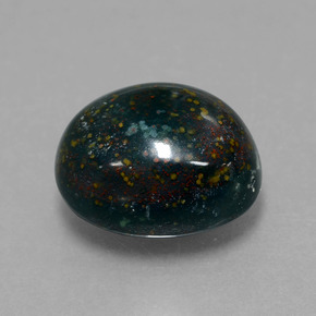 6.89 ct Green Bloodstone Stone, Natural Bloodstone in Oval Cabochon Shape for Sale