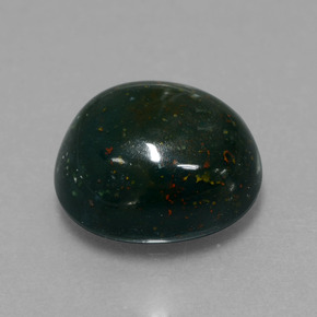 7.40 ct Green Bloodstone Stone, Natural Bloodstone in Oval Cabochon Shape for Sale