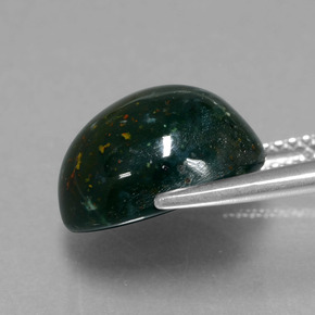 Bloodstone Gemstone in 12.7 x 11.5 mm Size for Sale, Bloodstone Stone in Spotted Green Color
