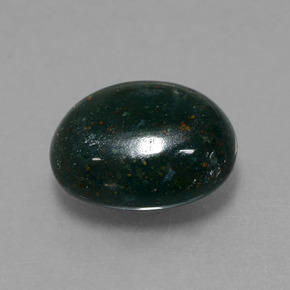 5.82 ct Green Bloodstone Stone, Natural Bloodstone in Oval Cabochon Shape for Sale