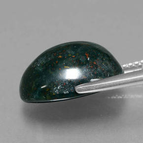 Bloodstone Gemstone in 14 x 10.8 mm Size for Sale, Bloodstone Stone in Spotted Green Color