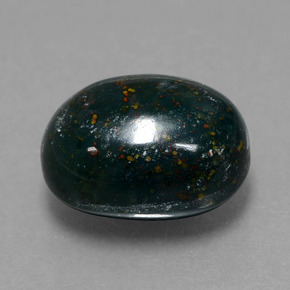 9.10 ct Green Bloodstone Stone, Natural Bloodstone in Oval Cabochon Shape for Sale