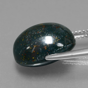 Bloodstone Gemstone in 13.7 x 10.7 mm Size for Sale, Bloodstone Stone in Spotted Green Color