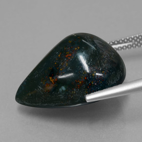 Bloodstone Gemstone in 19.1 x 15.4 mm Size for Sale, Bloodstone Stone in Spotted Green Color